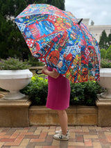 Stained Glass Red Standard Full Size Umbrella