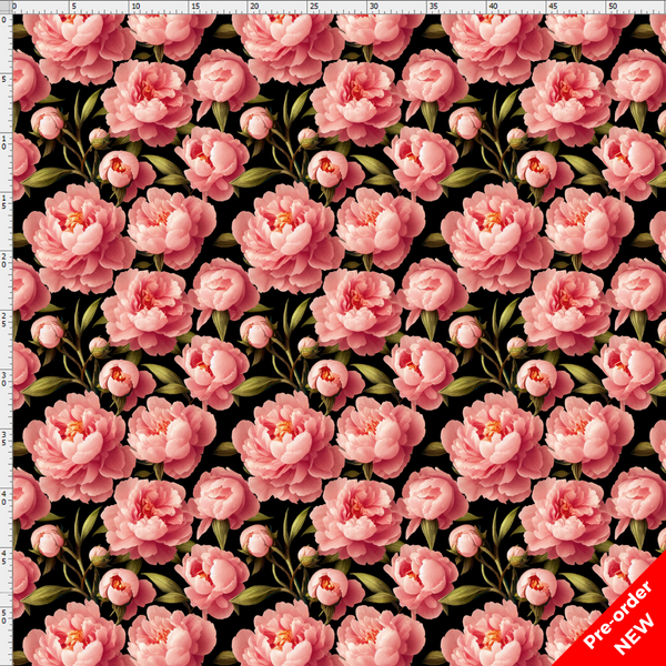 Round 51 Pre-order Peonies Blush and Black