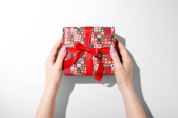 Checkerboard Christmas Wrapping Paper