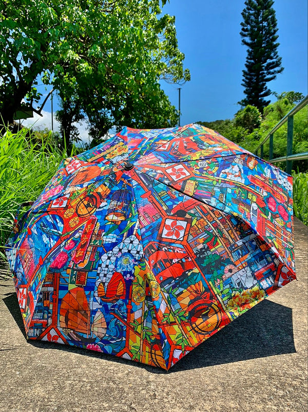 Stained Glass Compact Umbrella